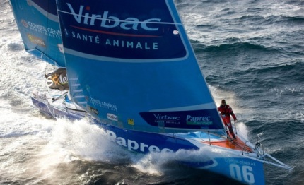 vendee globe le cleac relinquishes lead to dick