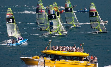 spettacolare conclusione degli europei 49er riva del garda