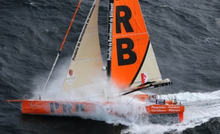 vendee globe riou race hangs by carbon thread