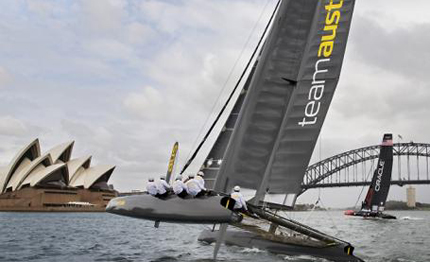 america cup prima volta in acqua per team australia