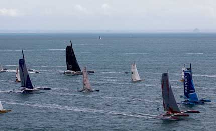 route du rhum la partenza tra una folla entusiasta