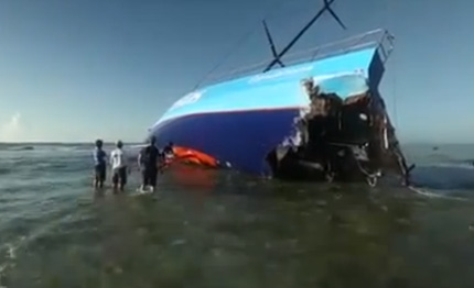 video volvo ocean race il recupero del vo60 vestas