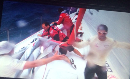vor salta una scotta ed emergenza bordo di dongfeng