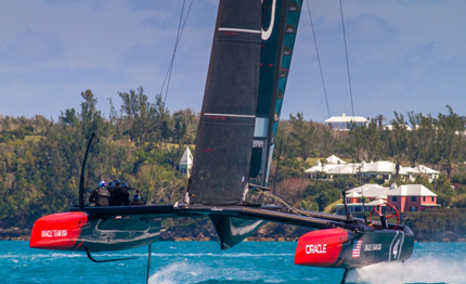 oracle team usa flies over the great sound in bermuda