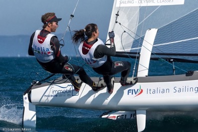 europeo nacra 17 bissaro sicouri in acqua per la medal race