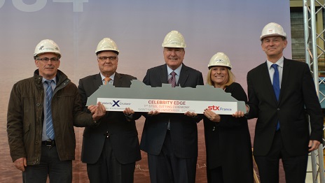 il taglio della lamiera di celebrity edge da il via alla nuova classe di navi di celebrity cruises