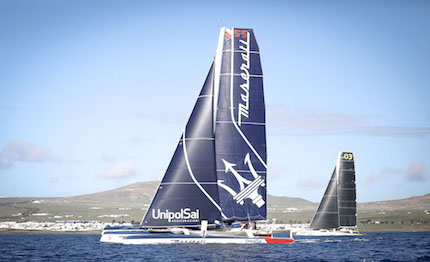 maserati multi70 punta nord nella rorc transatlantic race