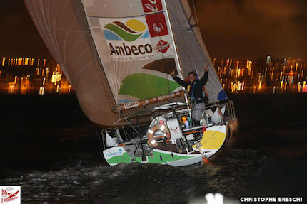 ambrogio beccaria sesto alla prima tappa della mini transat