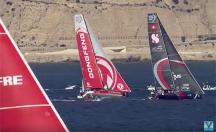 video volvo ocean race in port race alicante
