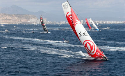 volvo ocean race partenza spettacolo da alicante