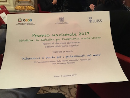 premio per accademia italiana della marina mercantile
