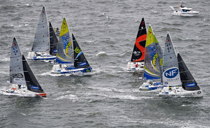 solitaire du figaro partenza spettacolare da le havre