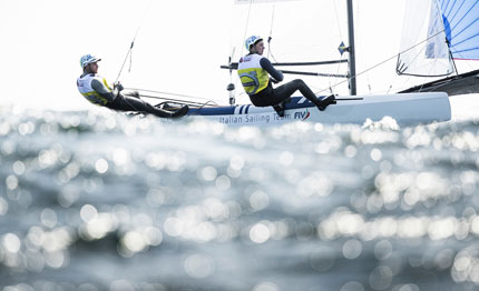 weymouth nacra 17 tita banti rallentano ma sono ancora terzi