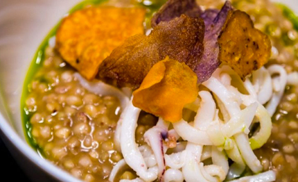 cambusa risotto di grano saraceno patate calamari