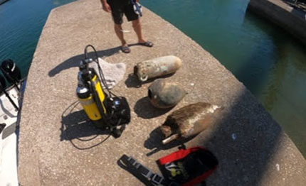 circeo ritrovate in mare tre anfore di epoca romana